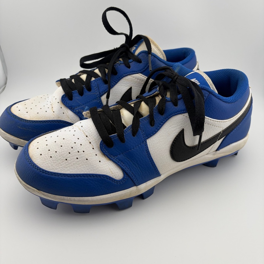 Jordan 1 Low MCS Baseball Cleats Mens Size 9 Blue White CJ8524-411
